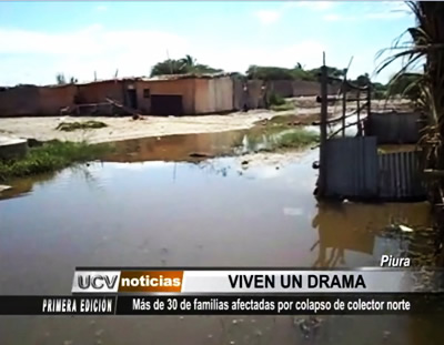 Piura: 40 familias afectadas por colapso de colector