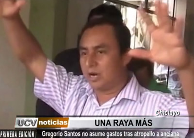 Chiclayo: Gregorio Santos no asume gastos de anciana atropellada