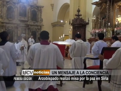 Arzobispado realizó misa por la paz en Siria