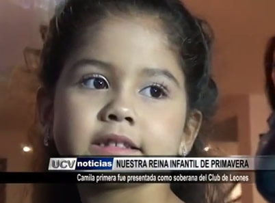 Camila I fue presentada como Reina Infantil del Club de Leones