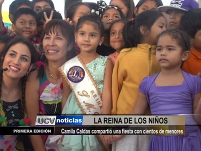 Camila Caldas compartió una fiesta con cientos de niños