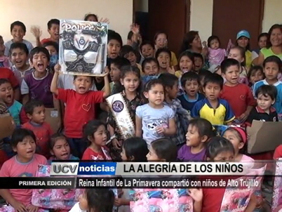 Reina Infantil de la Primavera compartió con niños de Alto Trujillo