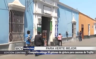 Trujillo: Compañía entrega 30 galones de pintura para pintar casonas