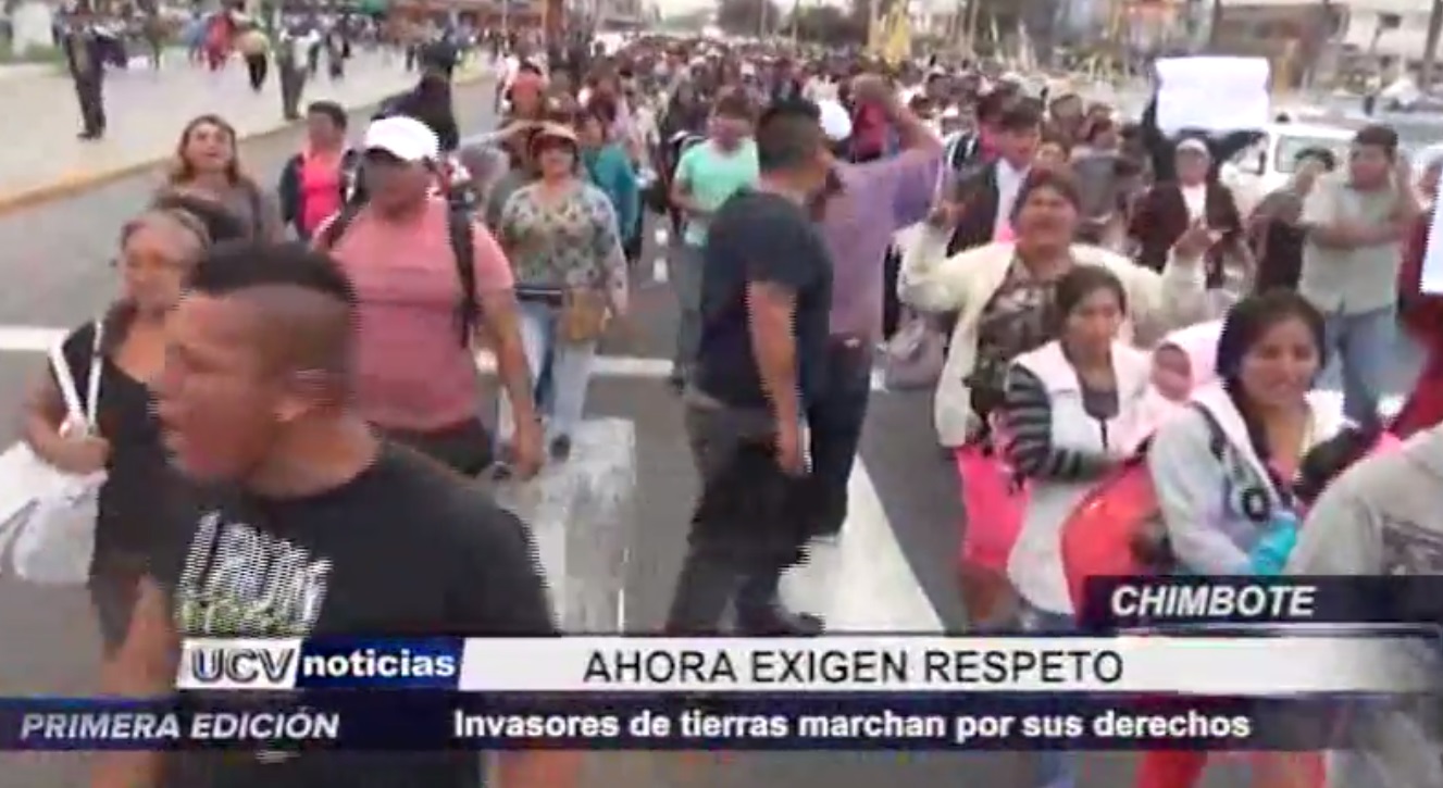 Chimbote: Invasores de tierras marchan por sus derechos