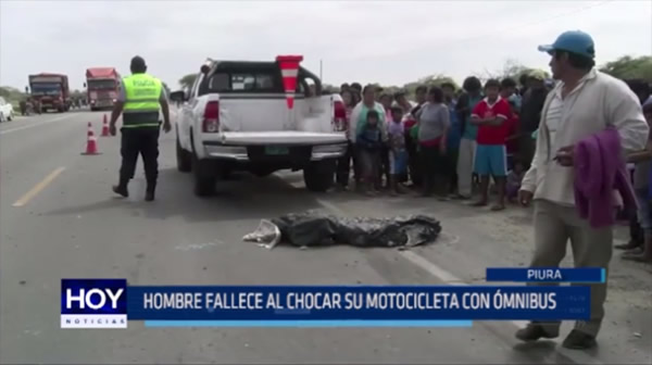 Piura: Hombre fallece al chocar su motocicleta con ómnibus