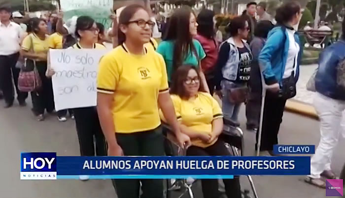 Chiclayo: Alumnos apoyan huelga de profesores