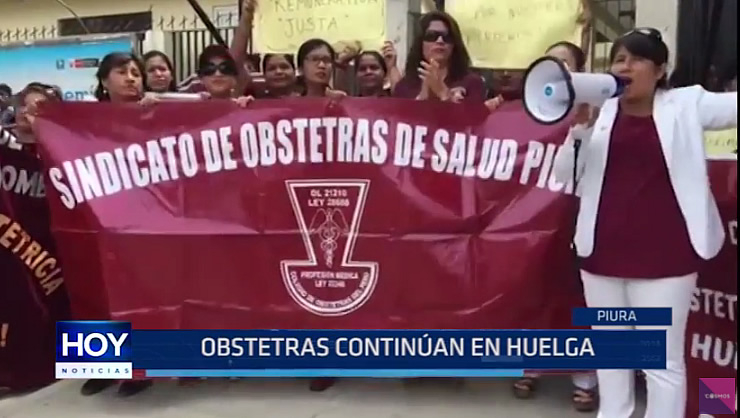 Piura: Obstetras continúan en huelga indefinida