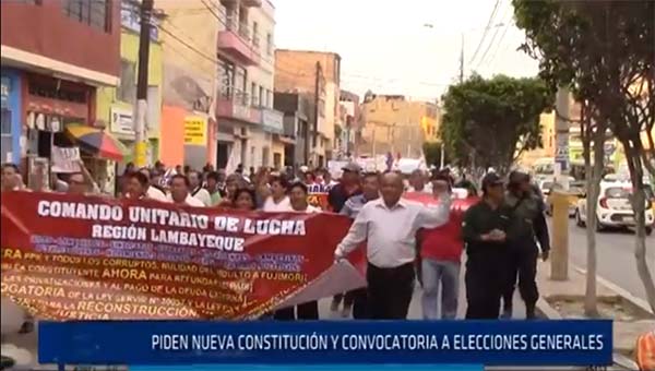 Chiclayo: Piden nueva constitución y convocatoria a elecciones generales