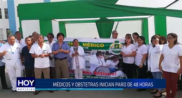 Chiclayo: Médicos y obstetras inician paro de 48 horas