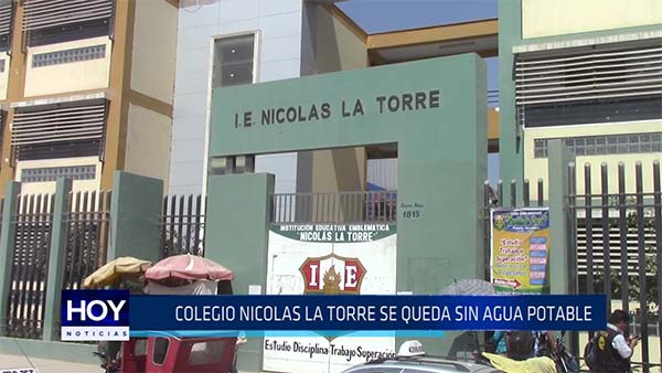 Chiclayo: Colegio Nicolás la Torre se queda sin agua potable