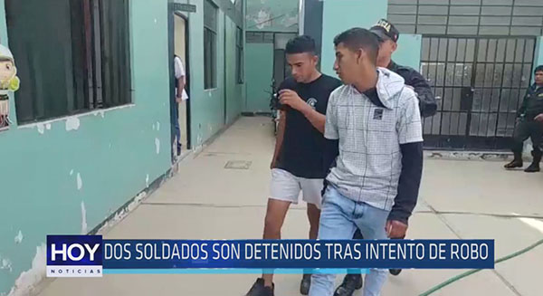 Chiclayo : Dos soldados son detenidos tras intento de robo