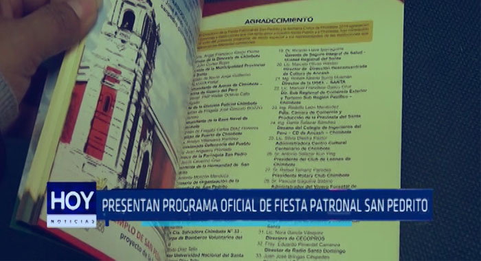 Chimbote: Presentan programa oficial de Fiesta Patronal San Pedrito