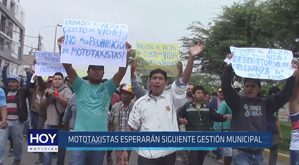 Chiclayo: Mototaxistas esperarán siguiente gestión municipal
