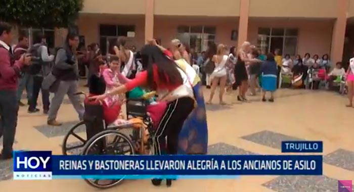 Reinas y bastoneras llevaron alegría a los ancianos del asilo