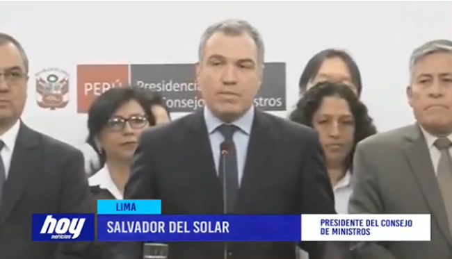 Premier Del Solar : «No nos quedaremos con los brazos cruzados”