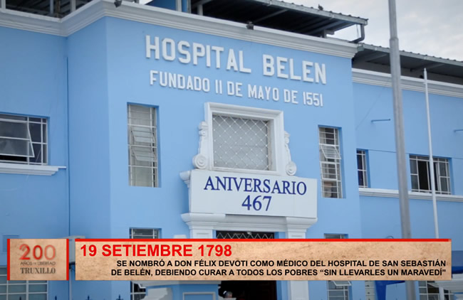 Se nombró a Don Felix Devoti como médico del hospital de San Sebastián de Belén