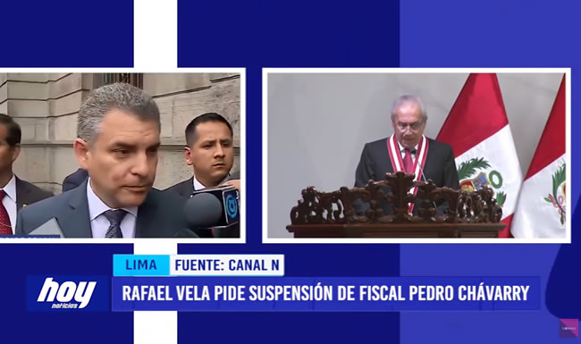 Rafael Vela pide suspensión de fiscal Pedro Chávarry