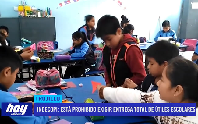 Indecopi: está prohibido exigir entrega total de útiles escolares