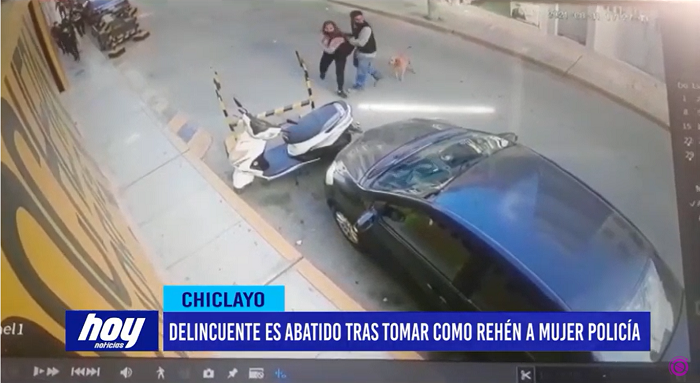 Delincuente es abatido tras tomar como rehén a mujer policía