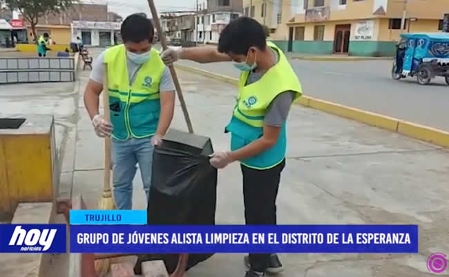 alistan-limpieza-la esperanza Grupo de jóvenes alista limpieza en el distrito de La Esperanza