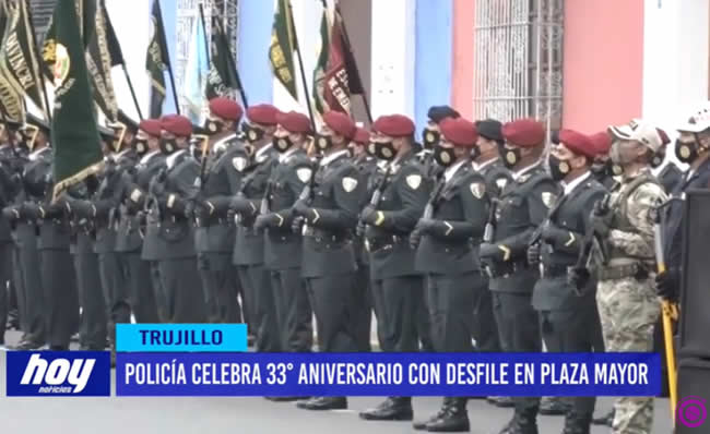 aniversario-pnp-trujillo Trujillo: Policía celebra 33° Aniversario con desfile en Plaza Mayor