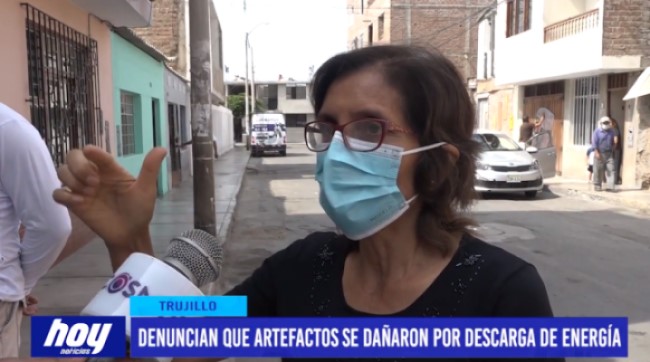 hidrandina Denuncian que artefactos se dañaron por descarga de energía