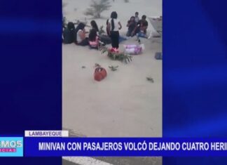 Lambayeque: Minivan con pasajeros volcó dejando cuatro heridos Lambayeque: Minivan con pasajeros volcó dejando cuatro heridos