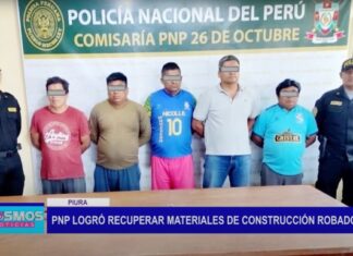 Piura: PNP logró recuperar materiales de construcción robados