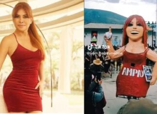 Cajamarquinos realizan un muñeco grande de Magaly Medina por Carnavales