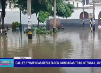Piura: Calles y viviendas resultaron inundadas tras intensa lluvia