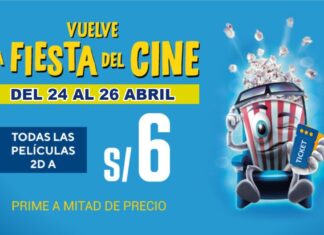 Fiesta del Cine: Entradas a cines peruanos a 6 soles del 24 al 26 de abril
