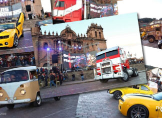 Vehículos Transformers toman la plaza de armas de Cusco