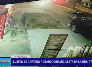 Trujillo: sujeto es captado robando una bicicleta en la Urb. Trupal