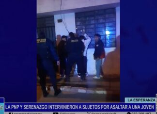 Trujillo: la PNP y Serenazgo intervinieron a sujetos por asaltar a una joven