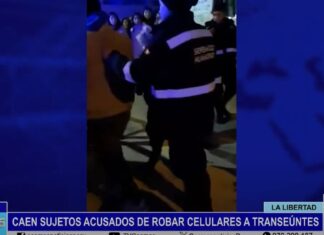 Huamachuco: caen sujetos acusados de robar celulares a transeúntes