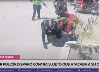 Mujer policía disparó contra sujeto que atacaba a su colega