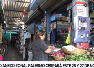 Mercado anexo zonal Palermo cerrará este 26 y 27 de noviembre