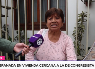 Dejan granada en vivienda cercana a la de congresista Bazán