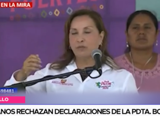 Ciudadanos rechazan declaraciones de la presidenta Boluarte