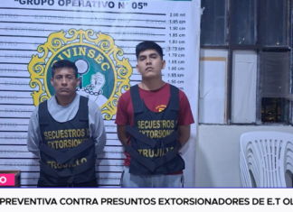 Prisión preventiva contra presuntos extorsionadores de E.T Olivares