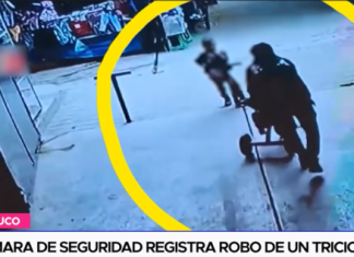 Cámara de seguridad registra robo de un triciclo