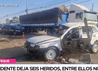 Accidente deja seis heridos, entre ellos niños