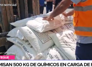 Decomisan 500 kg de químicos en carga de fruta