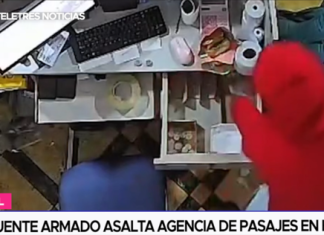Delincuente armado asalta agencia de pasajes en Huaral Delincuente armado asalta agencia de pasajes en Huaral