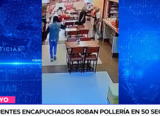 Delincuentes encapuchados roban pollería en 50 segundos