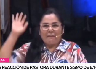 Insólita reacción de pastora durante sismo de 6.1 grados
