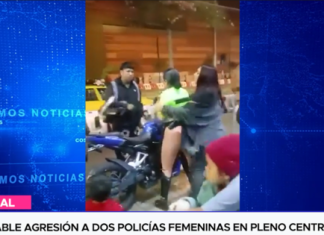 Policías mujeres fueron agredidas por un motociclista y su pareja