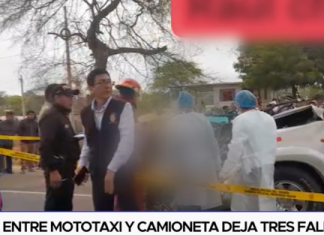 Choque entre mototaxi y camioneta deja tres fallecidos