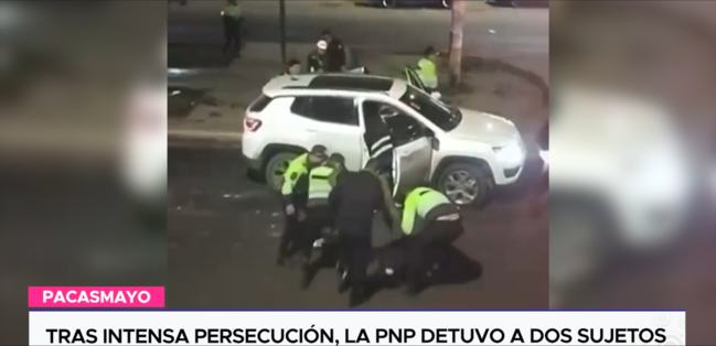 Tras intensa persecución, la PNP detuvo a dos sujetos