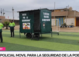 Puesto policial móvil para la seguridad de la población